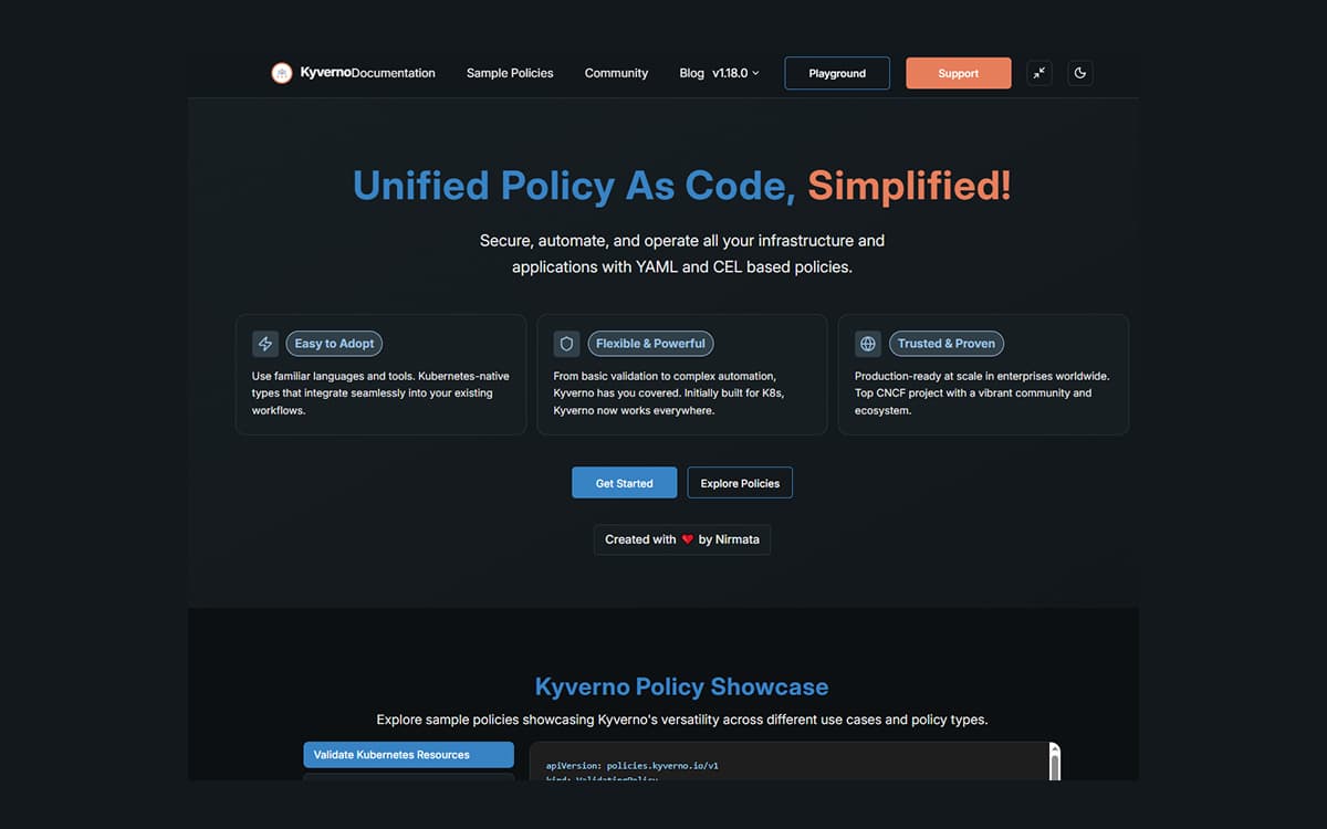 project Kyverno website and documentation with Astro.js